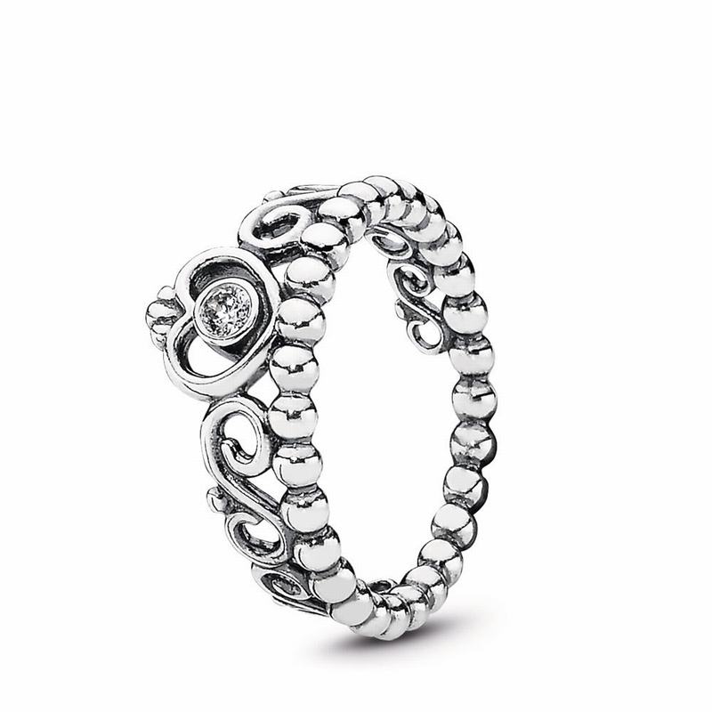 Pandora Princess Tiara Crown Stackable Ring - Sterling Silver/Cubic Zirconia - Canada | EW8241YH